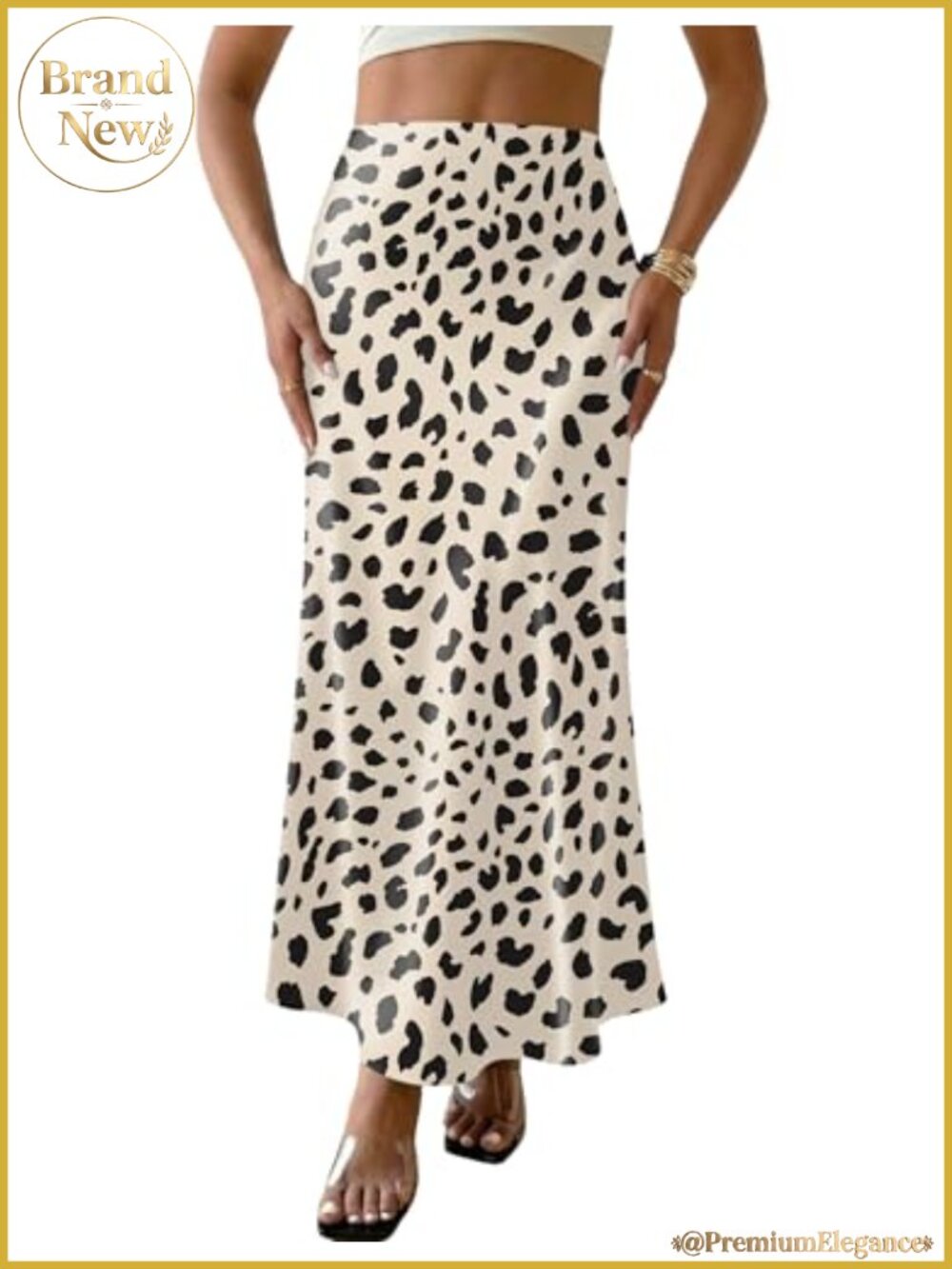Womens Satin Maxi Skirt High Waisted A-Line Flowy Non-See-Through